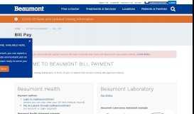 
							         Bill Pay | Beaumont Health - Beaumont Health								  
							    