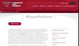 
							         Billing and Fee Payment | YSU								  
							    