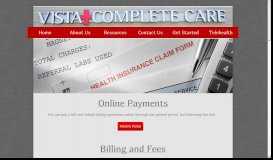 
							         Billing and Fees - Vista Complete Care								  
							    