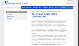 
							         Billing and Insurance Information - Wamego Health Center								  
							    