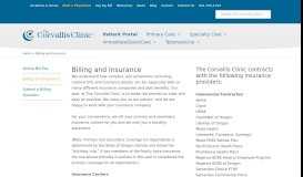 
							         Billing and Insurance - The Corvallis Clinic								  
							    