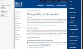 
							         Billing and Payment Information - Seton Hall University								  
							    
