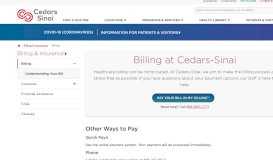 
							         Billing Information | Cedars-Sinai								  
							    