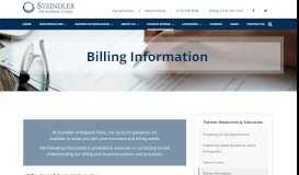 
							         Billing Information - Steindler Orthopedic Clinic								  
							    