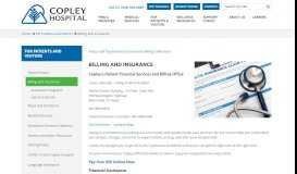 
							         Billing | Insurance | Healthcare Costs | For Patients ... - Copley Hospital								  
							    