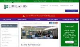 
							         Billing & Insurance Information- Firelands Regional Medical Center								  
							    