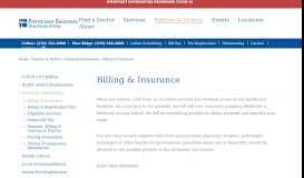 
							         Billing & Insurance - Physicians Regional Healthcare System								  
							    