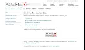 
							         Billing & Insurance | Raleigh, North Carolina (NC) - WakeMed Health ...								  
							    