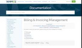 
							         Billing & Invoicing Management - WHMCS Documentation								  
							    