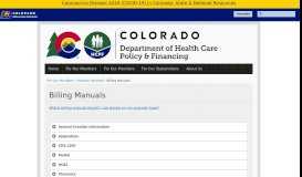 
							         Billing Manuals | Colorado Department of Health Care Policy and ...								  
							    