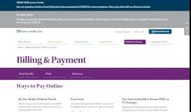 
							         Billing & Payment - Aurora Health Care								  
							    