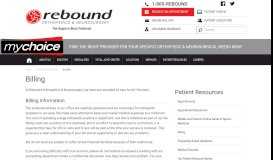 
							         Billing | Rebound Orthopedics & Neurosurgery | Vancouver | Portland								  
							    