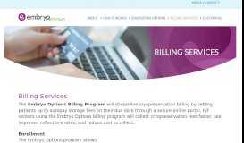 
							         Billing Services - Embryo Options								  
							    