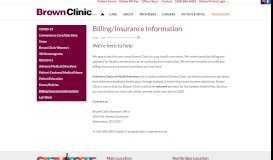 
							         Billing/Insurance Information - Brown Clinic								  
							    