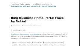 
							         Bing Business Prime Portal Place by Nokia?								  
							    