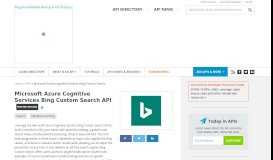 
							         Bing Custom Search API | ProgrammableWeb								  
							    