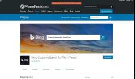 
							         Bing Custom Search for WordPress – WordPress plugin | WordPress.org								  
							    