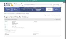 
							         Bingham Memorial Hospital - Blackfoot - Idaho Medical Home Portal								  
							    