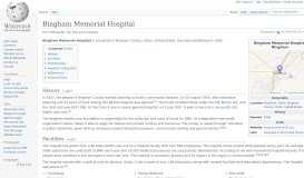 
							         Bingham Memorial Hospital - Wikipedia								  
							    