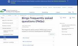 
							         Bingo frequently asked questions (FAQs) | Bingo | VCGLR								  
							    
