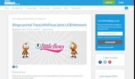 
							         Bingo portal TwoLittleFleas joins LCB Network | OnlineBingo.co.uk								  
							    