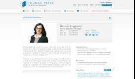 
							         Bio | Mariana Braylovskiy - Counsel Press								  
							    