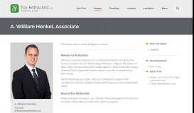 
							         Biography | A. William Henkel - Fox Rothschild LLP								  
							    