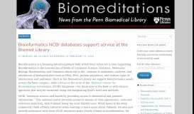 
							         Bioinformatics NCBI databases support service at the Biomed Library ...								  
							    