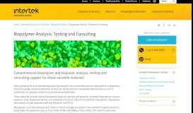 
							         Biopolymer Analysis, Testing and Consulting - Intertek								  
							    