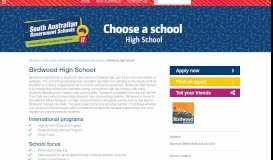 
							         Birdwood High School - South Australian Government Schools								  
							    