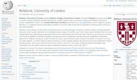 
							         Birkbeck, University of London - Wikipedia								  
							    