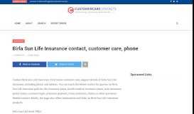 
							         Birla Sun Life Insurance contact, customer care, phone | Customer ...								  
							    