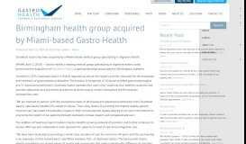 
							         Birmingham health group acquired by Miami-based Gastro Health ...								  
							    