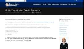 
							         Birth Certificates/Death Certificates - Delaware County								  
							    