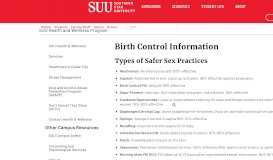 
							         Birth Control - Southern Utah University								  
							    