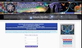 
							         Birthdate Decoder - The Galactic Calendar								  
							    