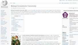 
							         Bishop Grosseteste University - Wikipedia								  
							    