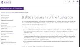 
							         Bishop's University Online Application - Bishop's University								  
							    