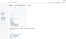 
							         Bitcoin Wiki:Community portal - Bitcoin Wiki								  
							    