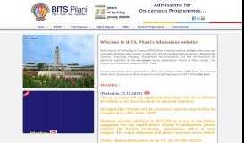 
							         BITS, Pilani On Campus Programmes...								  
							    