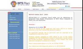
							         BITSAT Online Tests								  
							    