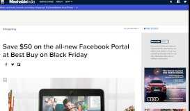 
							         Black Friday 2018: Save $50 on the Facebook Portal at Best Buy								  
							    