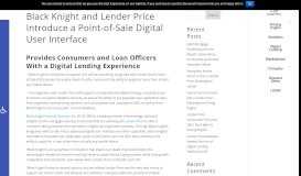 
							         Black Knight and Lender Price Introduce a Point-of-Sale ...								  
							    
