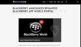 
							         BlackBerry Announces Revamped BlackBerry App World Portal ...								  
							    