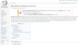
							         BlackBerry Enterprise Server - Wikipedia								  
							    