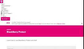 
							         BlackBerry Protect | T-Mobile Support								  
							    