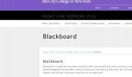 
							         Blackboard Information - Blackboard | The City College of New York								  
							    