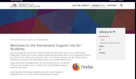 
							         Blackboard Support | Student Support | University of ... - UCLan								  
							    