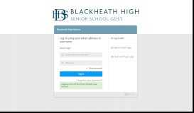 
							         Blackheath High Seniors: Login								  
							    