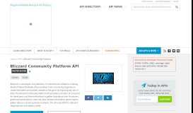 
							         Blizzard Community Platform API | ProgrammableWeb								  
							    